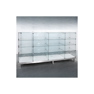 Balcão Expositor Colmeia em Vidro Temperado para Loja